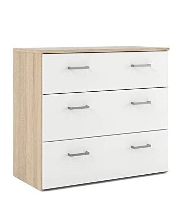 SPACE 70408 VIT / EK Byrå med 3 lådor