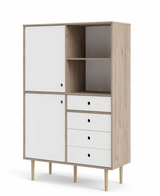 ROME WHITE 66303 Skåp med 2 dörrar och 4 lådor