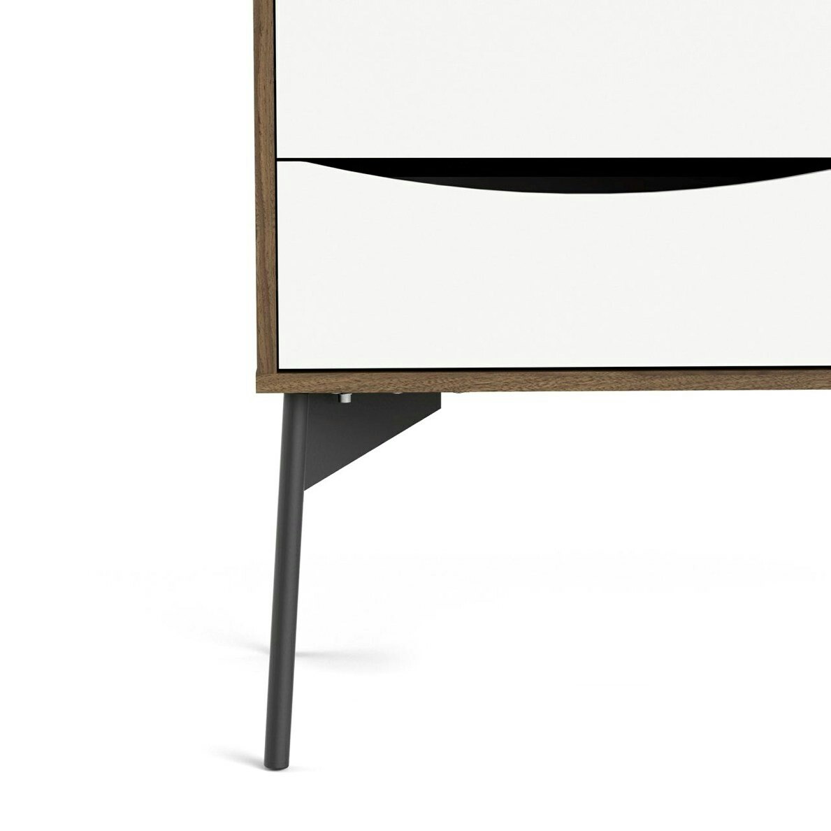 FUR WALNUT 86130 Vitrinskåp med 2 lådor