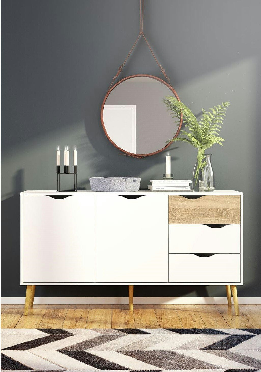 DELTA V 75381 Skänk med 2 dörrar och 3 lådor