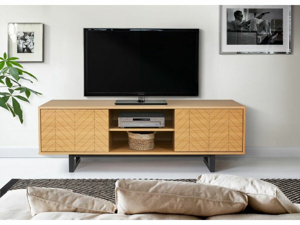 CAMDEN HERRINGBONE PRINT Tv-bänk