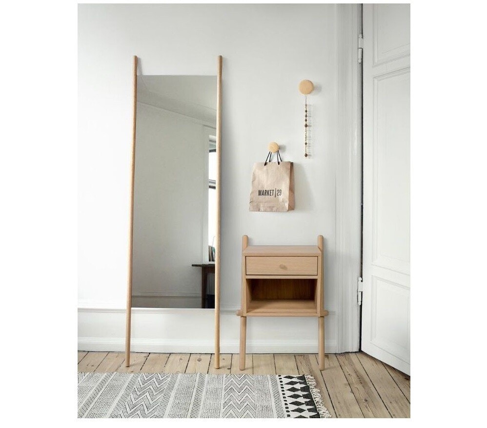 WIRU EK / VIT Sängbord / sidobord med 1 låda