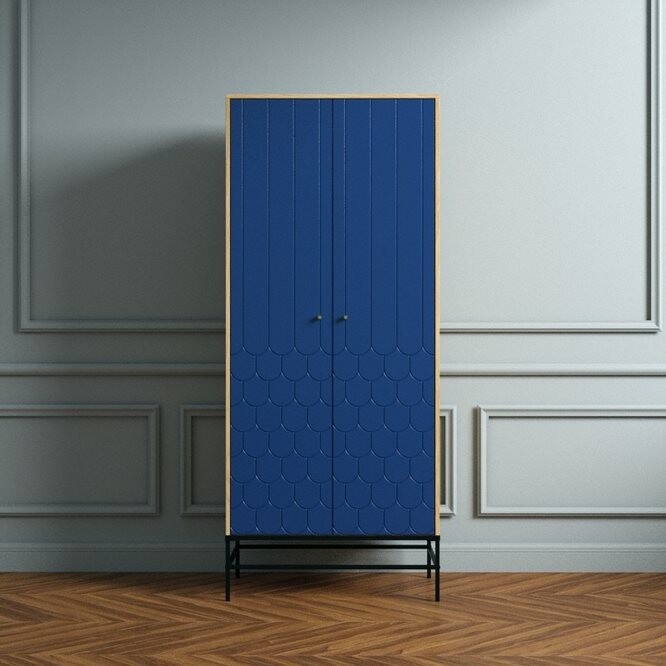 LIA EK / BLÅ Garderob med 2 dörrar
