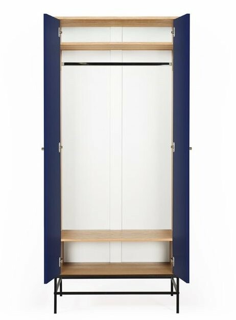 LIA EK / BLÅ Garderob med 2 dörrar