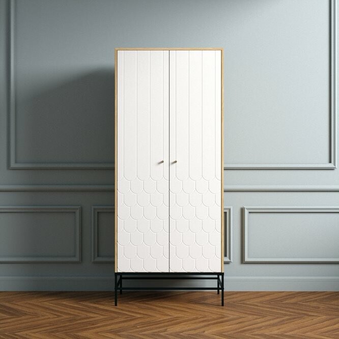LIA EK / WHITE Garderob med 2 dörrar