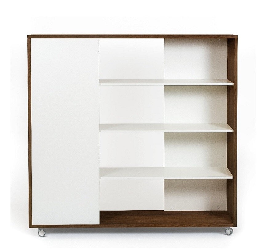 ADALA VALNÖT/VIT Roomdivider / Tvåsidig bokhylla