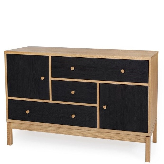 ABBEY OAK / CHARCOAL Sideboard med 2 dörrar och 3 lådor