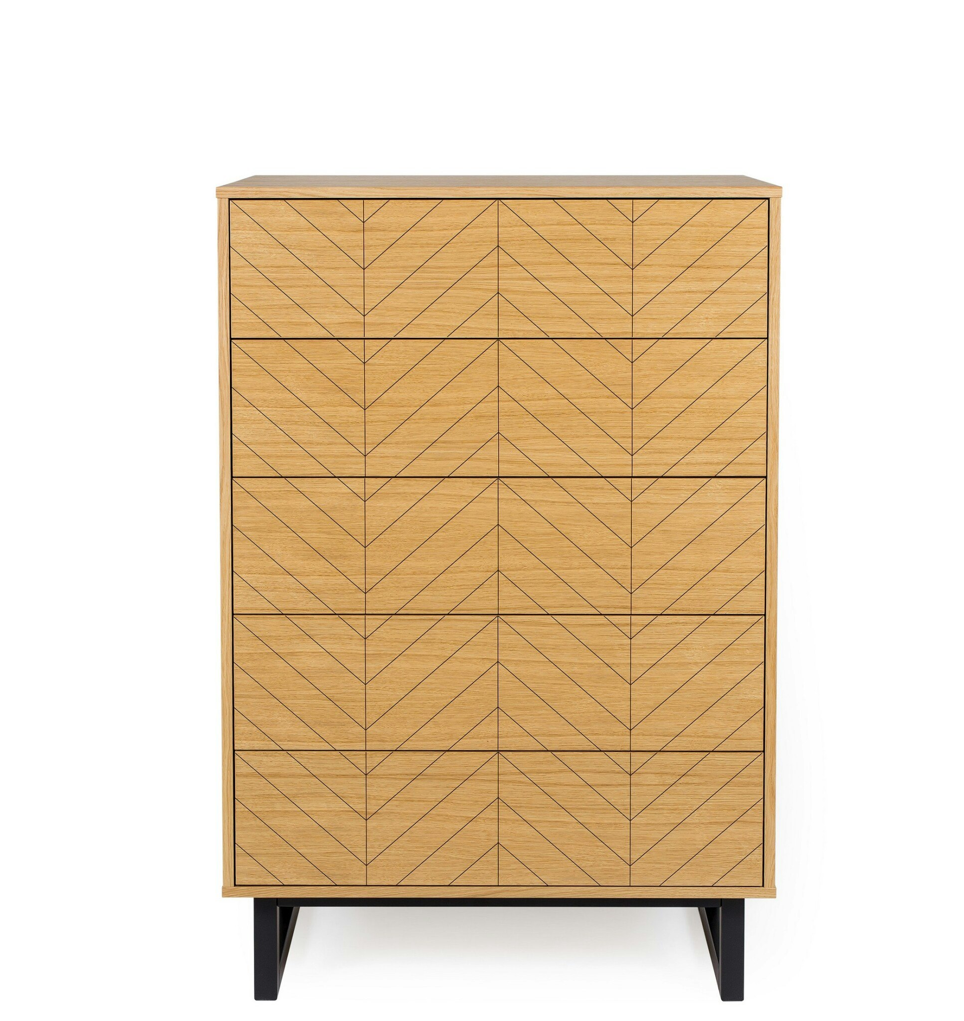 CAMDEN HERRINGBONE PRINT Byrå med 5 lådor
