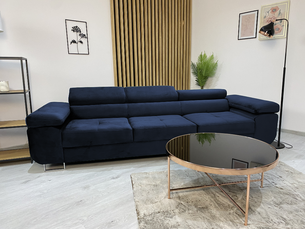 Soffa 3-sits ANDRE Marinblå sammet