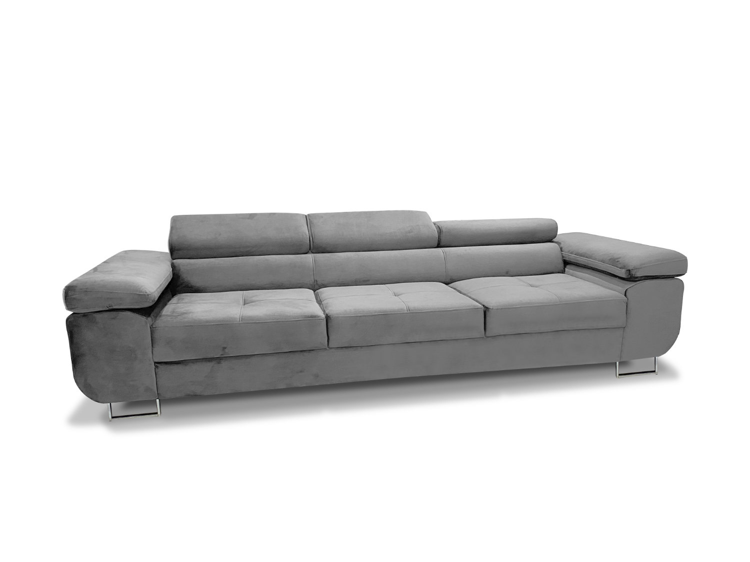 Soffa 3-sits ANDRE Ljusgrå sammet