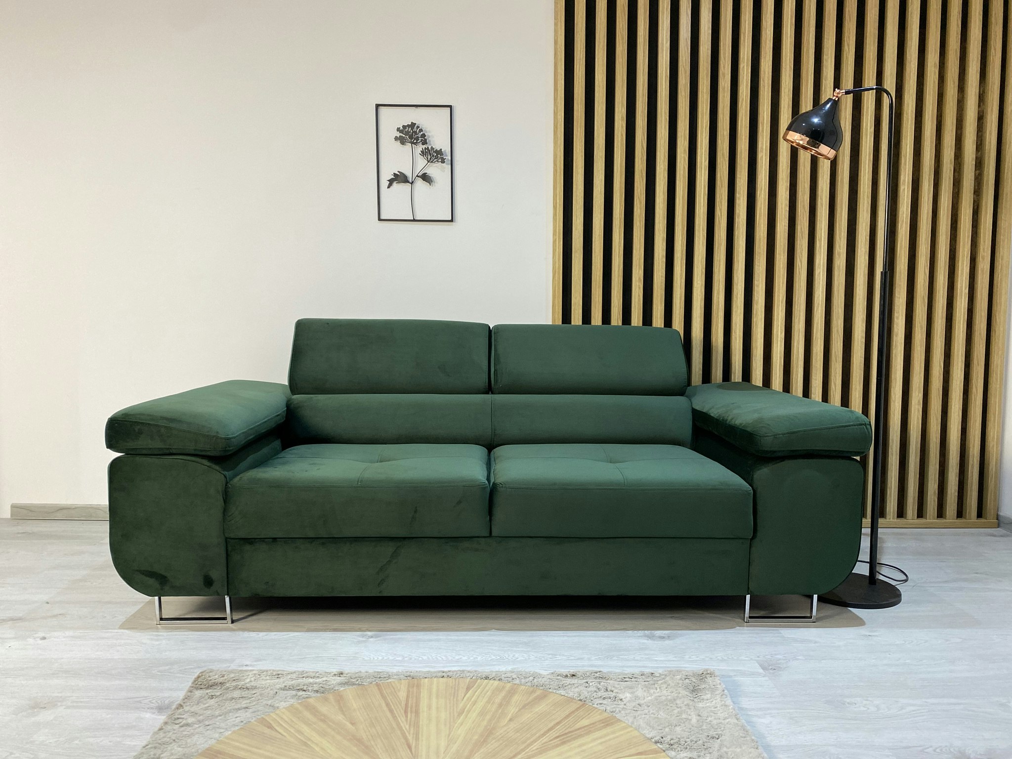 Soffa 2-sits Mörkgrön sammet - ANDRE - Trendiga Möbler