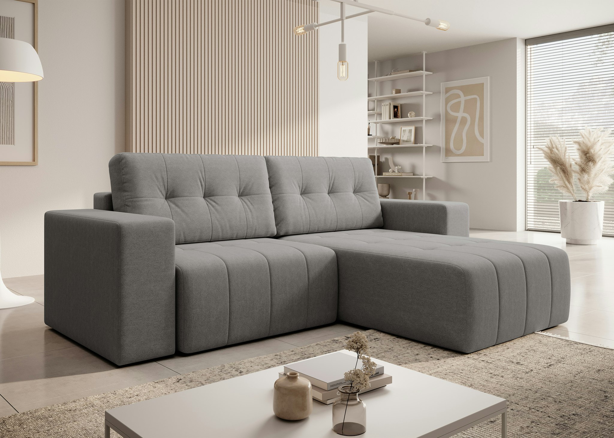 Bäddsoffa Divan Askgrå - VERTINO