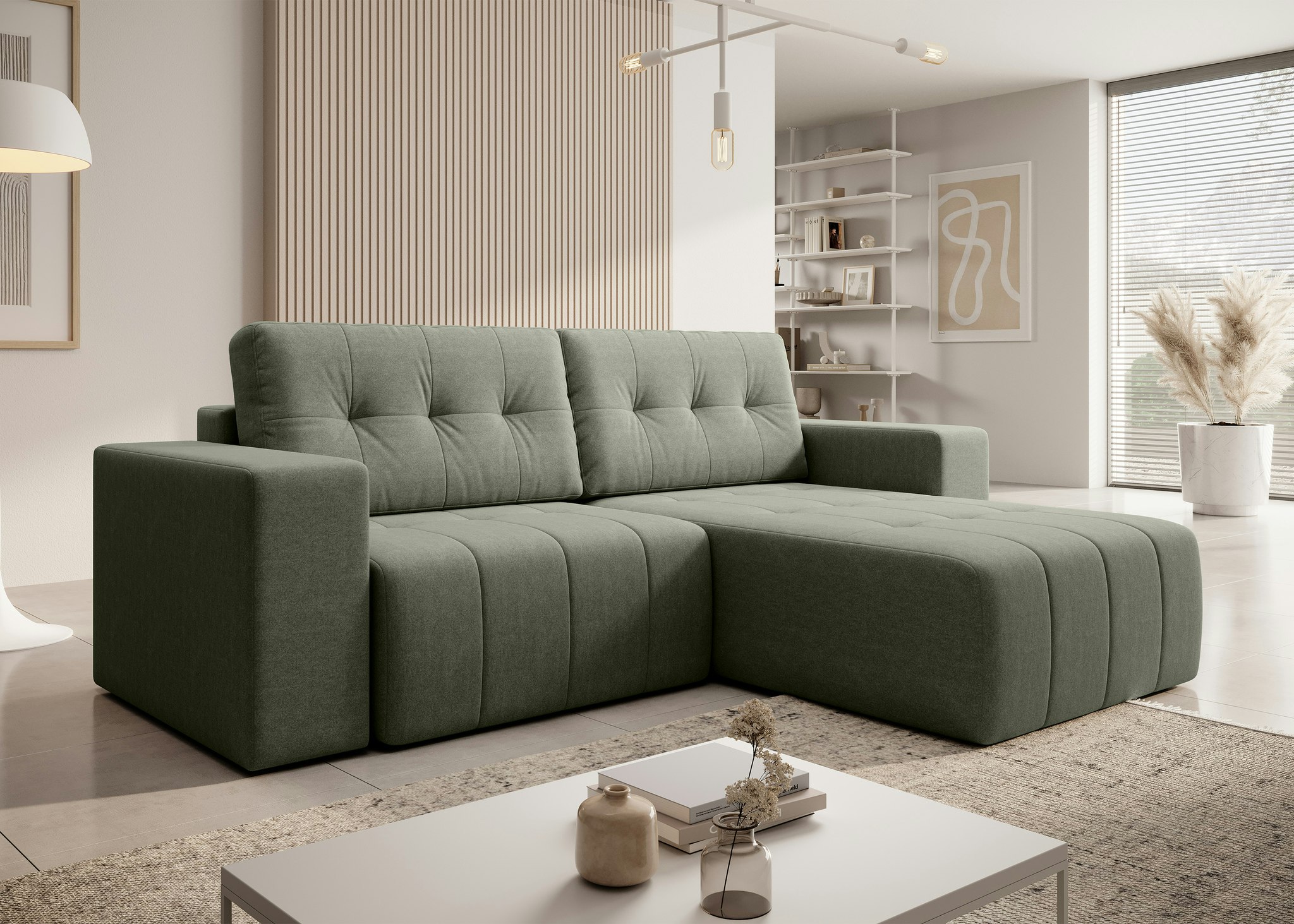 Bäddsoffa Divan Ljusgrön - VERTINO