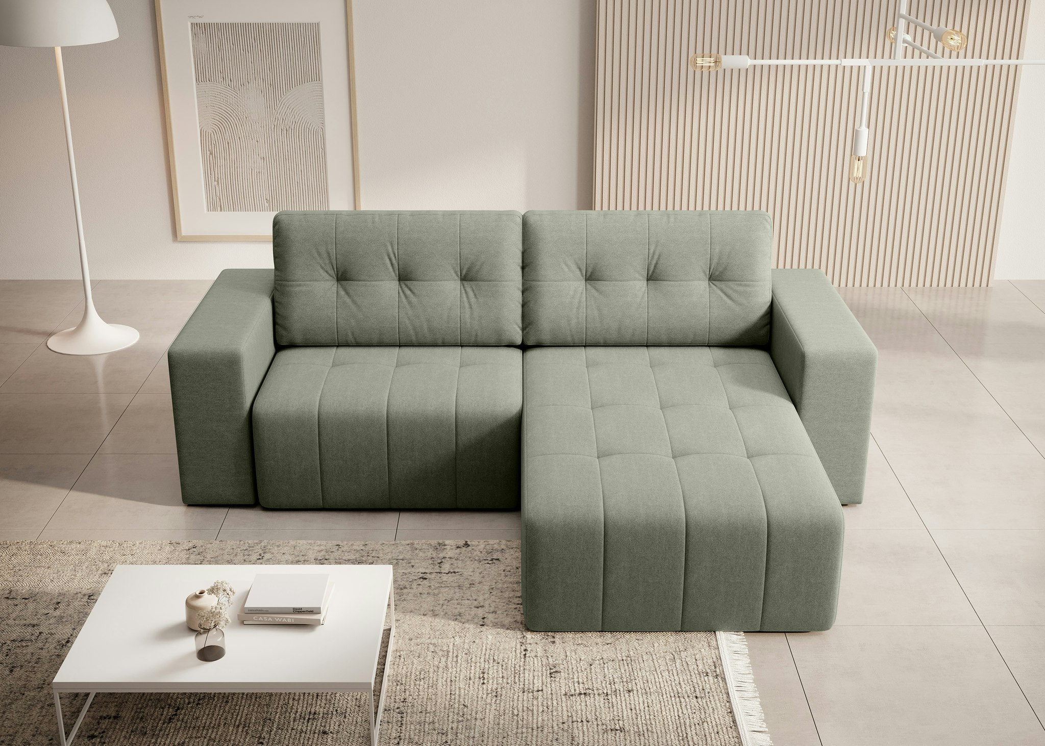 Bäddsoffa Divan Ljusgrön - VERTINO