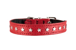 HUNTER Hundhalsband Capri Mini Stars Nappaläder Röd