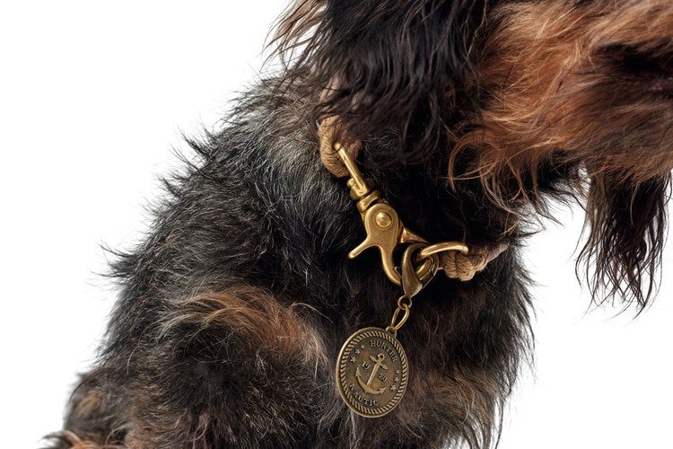 HUNTER List Hundhalsband Natur/Messing