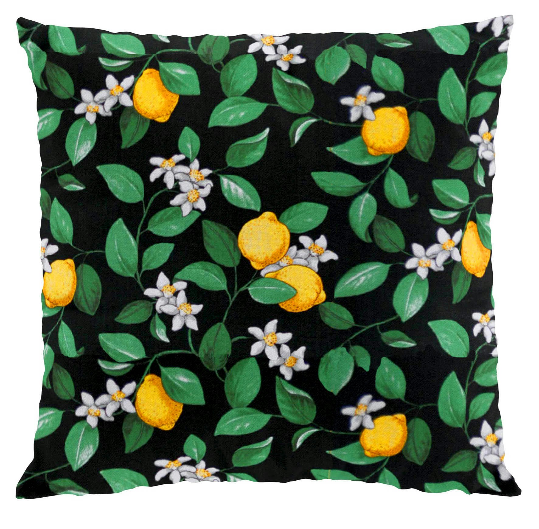 Kuddfodral Citronlycka Svart 47x47 cm - Arvidssons Textil