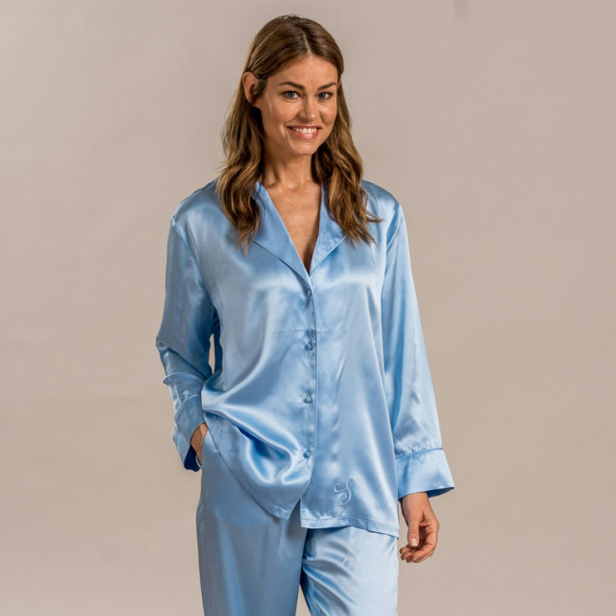 Pyjamas Silke Victoria Blå - Lillytex - Hemtextil online