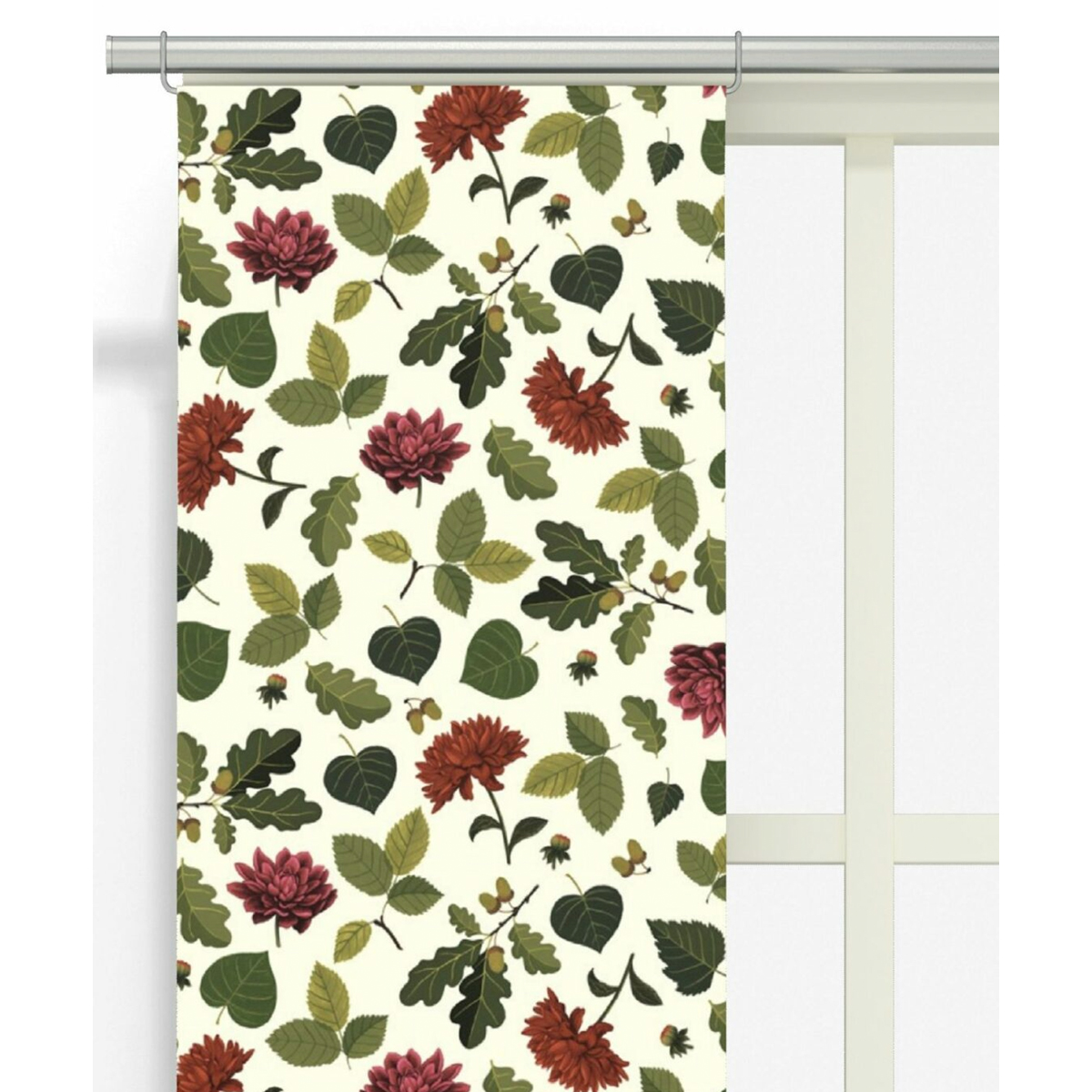 Panelgardiner Blommor och blad Grön/Multi 2-pack - Arvidssons Textil