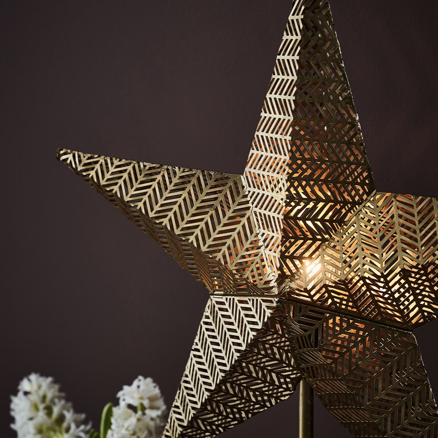 Julstjärna på fot Rustic Guld - Lillytex - Hemtextil online
