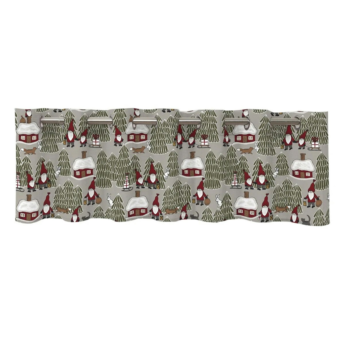 Gardinkappa Jul Tomtehus Linne Lillytex Hemtextil online