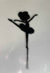 Cake topper lilla Ballerina i svart akryl