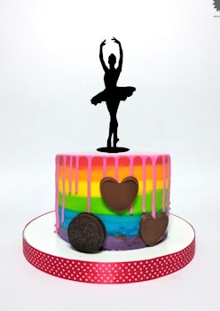 Cake topper BALLERINA i svart akryl