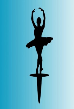 Cake topper BALLERINA i svart akryl