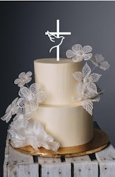 Cake topper/  ett kors med en duva