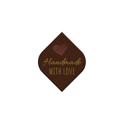 Mörkchoklad dekor: HANDMADE WITH LOVE( set 60 st)