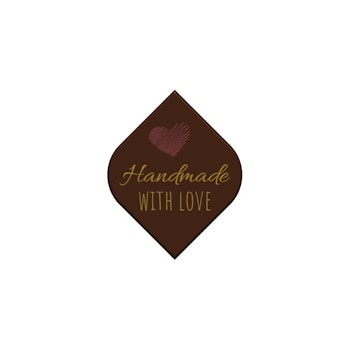 Mörkchoklad dekor: HANDMADE WITH LOVE( set 60 st)