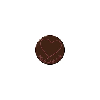 Mörkchoklad dekor: MADE WITH LOVE( set 90 st)