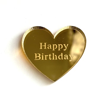 Akryl dekor “Happy Birthday ” Hjärta
