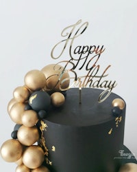 Cake topper Happy Birthday elegant stil guld