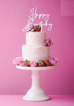Cake topper Happy Birthday guld