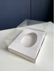 Genomskinlig box för 1 st Åggformade bakelser/chokladägg /tårtor- 5 pack