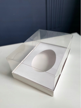 Genomskinlig box för 1 st Åggformade bakelser/chokladägg /tårtor