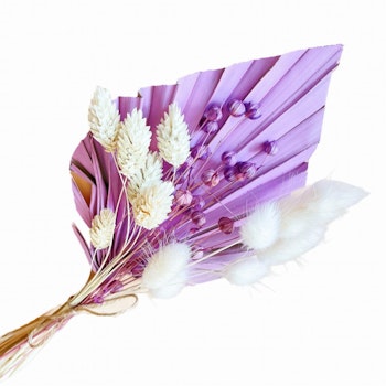 Topper: Palmblad och torkade blommor PASTEL VIOLET