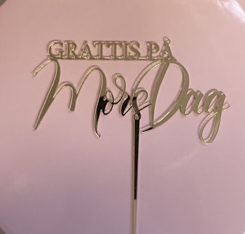 Cake topper GRATTIS PÅ Mors Dag , guld