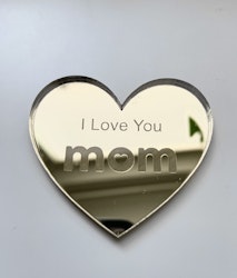 Akryl dekor “I love you mom ” Hjärta