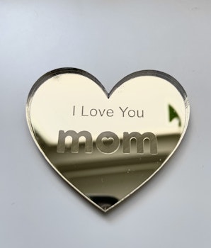 Akryl dekor “I love you mom ” Hjärta