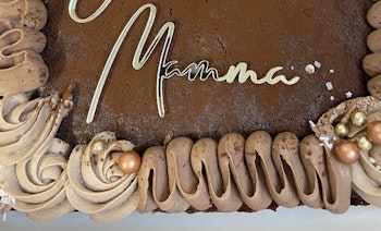 Cake topper MAMMA , guld