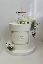 Cake topper/  ett kors med en duva