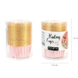 Muffinsform cupcakes Rosa/Guld Metallic- 20 st