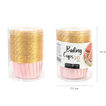 Muffinsform cupcakes Rosa/Guld Metallic- 20 st