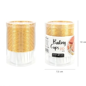 Muffinsform cupcakes Vit/ Guld Metallic- 20 st