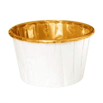 Muffinsform cupcakes Vit/ Guld Metallic- 20 st