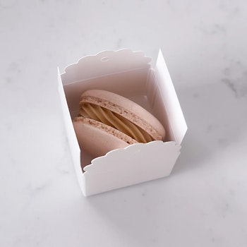 Pärlvit macarons box för 1 st macarons