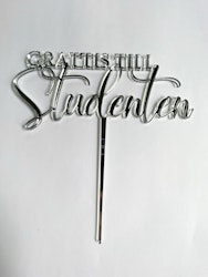 Cake topper GRATTIS TILL Studenten / 15 cm, silver