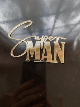 Tårtdekor-SuperMAN akryl guld